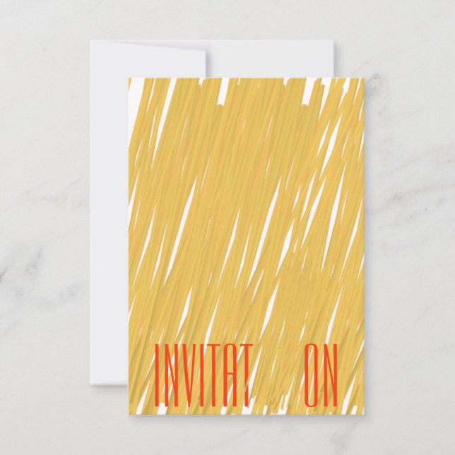 Chic Spaghetti Pasta Italian Dinner Invitation (Front)
