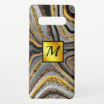 Chic Sparkle Glitter marble art grey gold monogram Samsung Galaxy Case<br><div class="desc">Pretty chic and elegant girly faux glitter marble art bling in different shades of grey, silver and gold to create a special unique stylish case to protect your device. Personalise it for yourself or as a gift to a friend or a loved one. Beautiful, modern and cool design for the...</div>