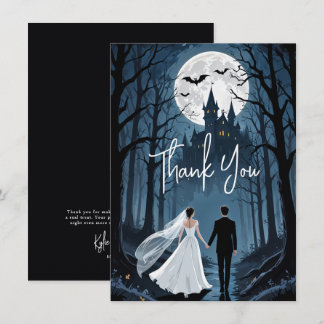 Chic Spooky Forest Haunted Castle Wedding TLW26 Thank You Card