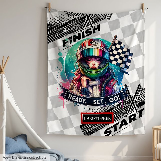 Chic Sport Car Blanket Little Racer Girl Birthday (Chic Sport Car Blanket Little Racer Girl Birthday)