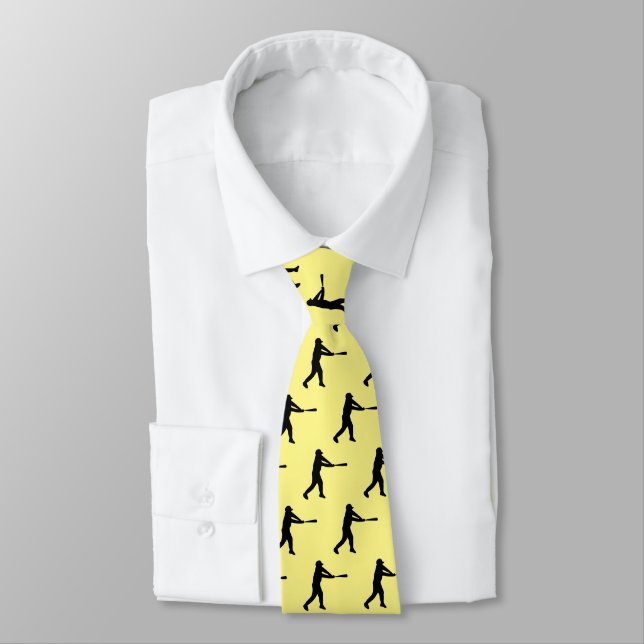 Chic Sports Baseball Hitter Silhouette Tie (Tied)