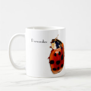 Chic Spotted Ladybug With Name Coffee Mug