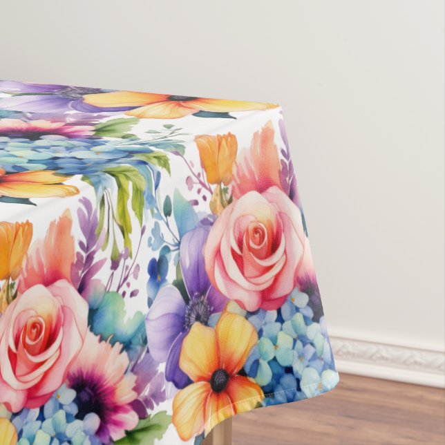 Chic Spring Colours Flowers Floral Tablecloth (In Situ)