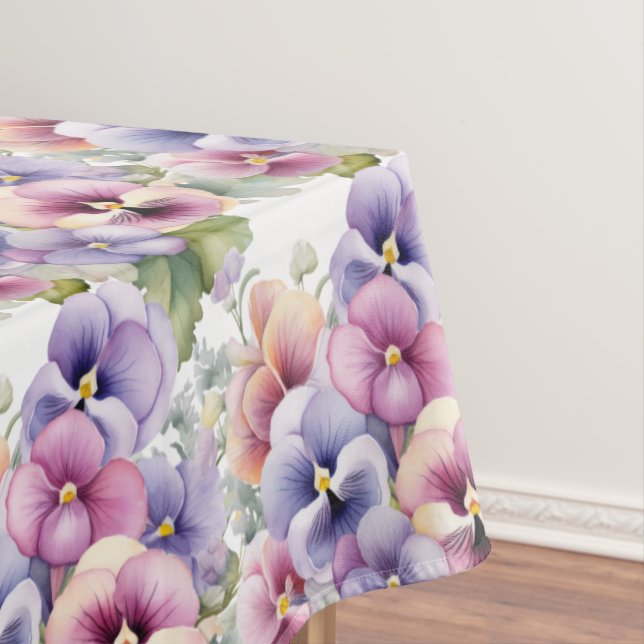 Chic Spring Colours Pansy Pansies Tablecloth (In Situ)