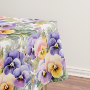 Chic Spring Colours Pansy Pansies Tablecloth