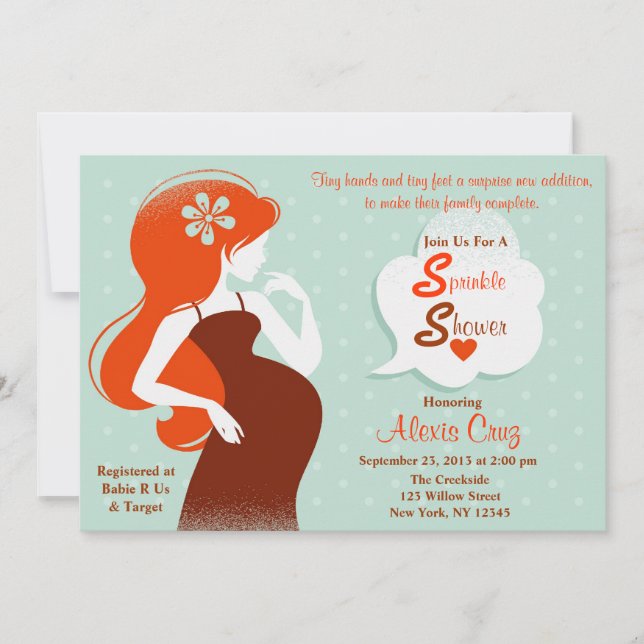 Chic Sprinkle Shower Invitation (Front)