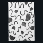 Chic squiggles in black & white kitchen towel<br><div class="desc">Decorate your kitchen with this cool towel. Makes a great housewarming or wedding gift! 
You can customise it and add text too.
Check my shop for lots more colours and patterns!</div>
