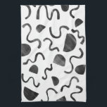 Chic squiggles in black & white kitchen towel<br><div class="desc">Decorate your kitchen with this cool towel. Makes a great housewarming or wedding gift! 
You can customise it and add text too.
Check my shop for lots more colours and patterns!</div>
