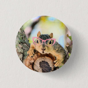 Chic squirrel  3 cm round badge