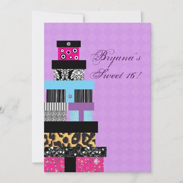 Chic Stackable Gifts Birthday Party Invitation (Front)