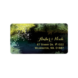 Chic Starry Evening Wedding Address Label