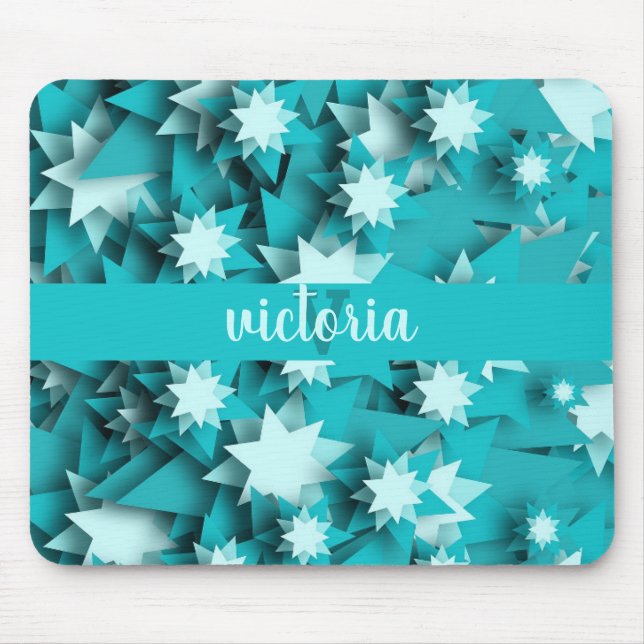 Chic Stars Monogrammed Mouse Mat (Front)