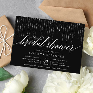 Chic String Lights Bridal Shower Invitation