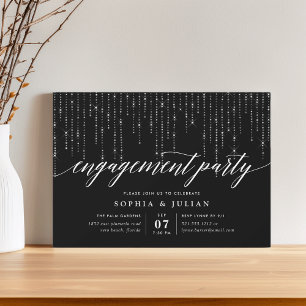 Chic String Lights Engagement Party Invitation