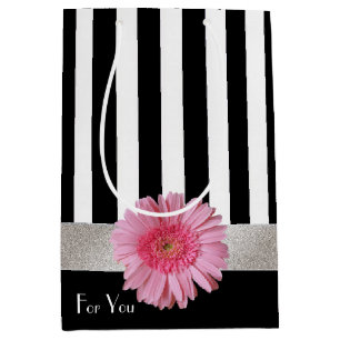 Chic Stripes and Gerber Daisy Gift Bag
