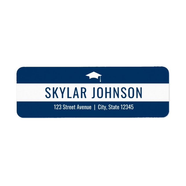 Chic Stripes EDITABLE COLOR Graduation Address Lab (Front)