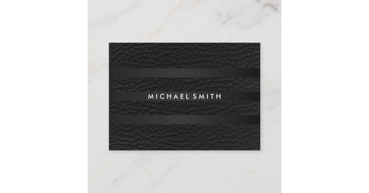 Chic Stripes Faux Leather Business Card Zazzle