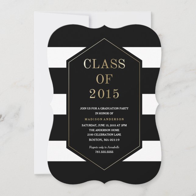 Chic Stripes | Graduation Invitation (Front)
