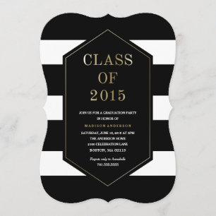 Chic Stripes   Graduation Invitation