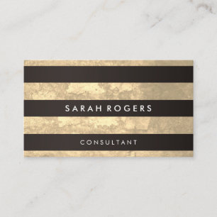 Chic Stripes Pattern Grunge Yellow Business Card