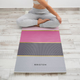 Chic Stripes Pattern Personalised Yoga Mat