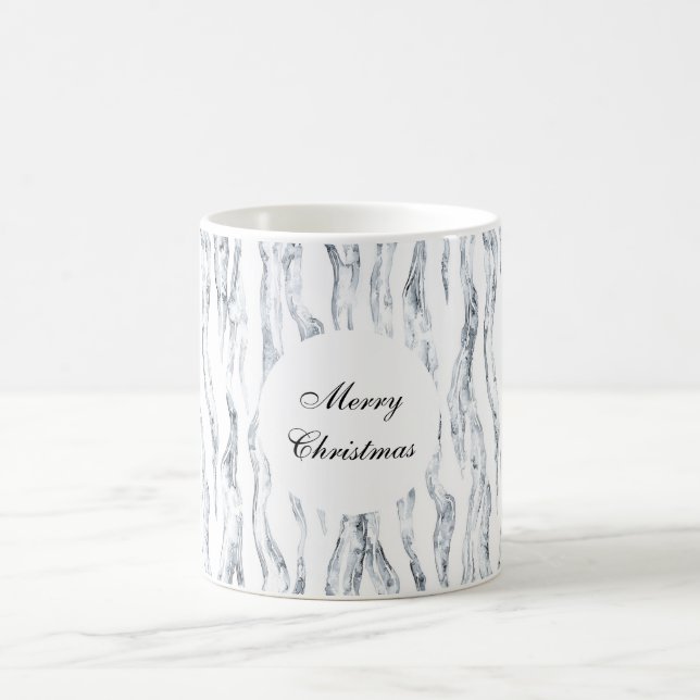 Chic Stripes Silver Christmas  Coffee Mug (Center)