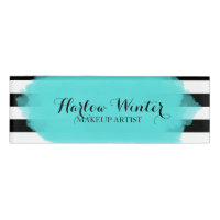 Chic Stripes Turquoise Black White Makeup Artist