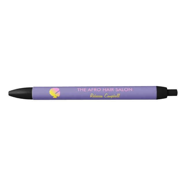 Chic stylish afro hair blue black ink pen (Front)