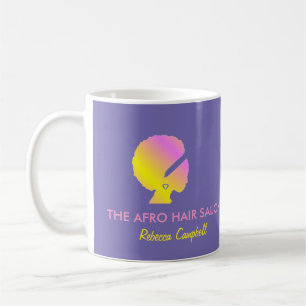 Chic stylish afro hair blue coffee mug