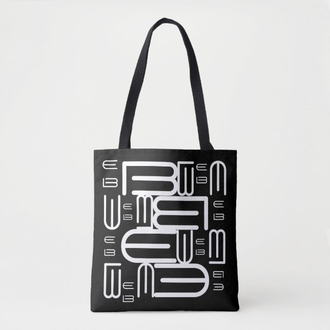 Chic Stylish Alphabet Text Typography Design Tote Bag (Front)