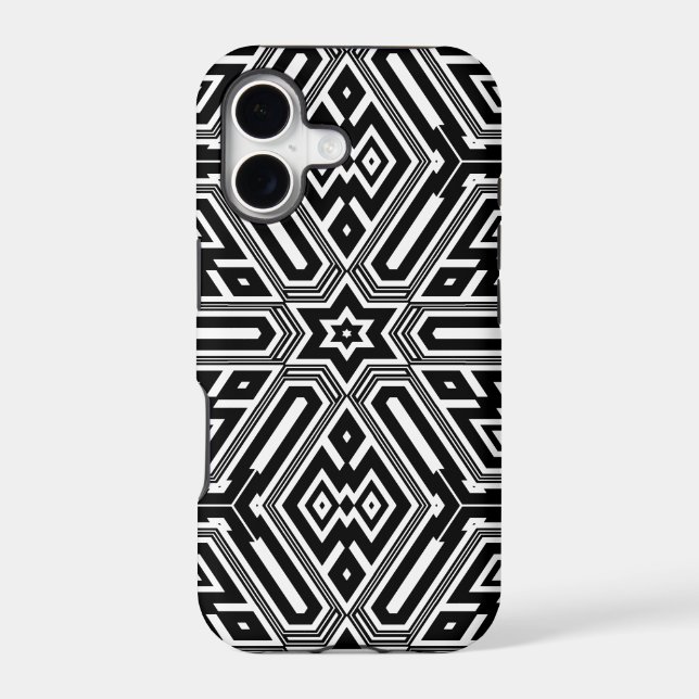 Chic Stylish Black White Modern Geometric (Back)