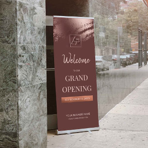 Chic Stylish Bronze Business Grand Opening Retractable Banner