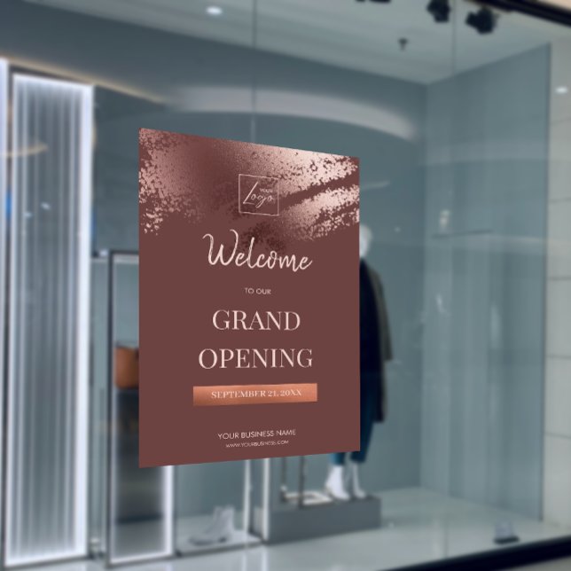 Chic Stylish Bronze Business Logo Grand Opening Poster (Chic Stylish Bronze Business Logo Grand Opening Poster)