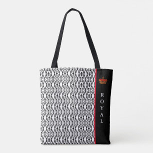 Chic stylish diamond pattern in black & white tote bag