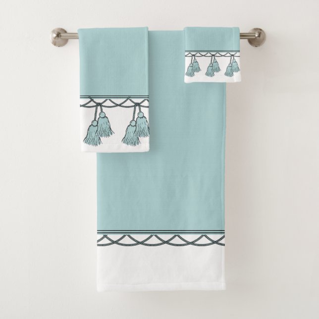 CHIC & STYLISH_ ELEGANT SEAFOAM TASSELS BATH TOWEL SET (Insitu)