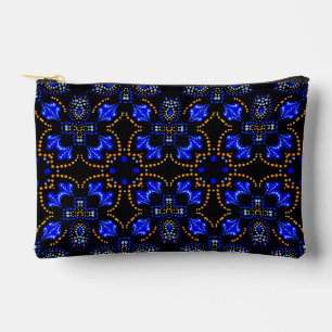 Chic Stylish Girly Blue & Gold Dot Art Accessory Pouch