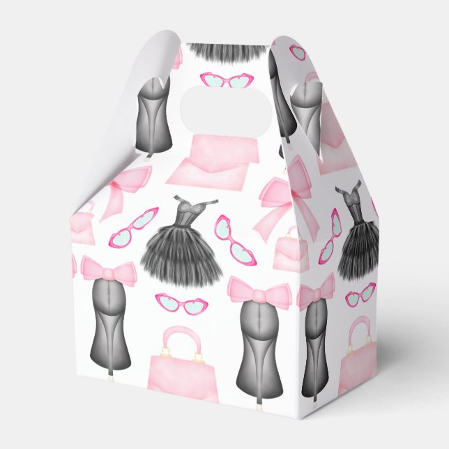 Chic Stylish Girly High Heels Fashion Pattern Favour Box (Front Side)