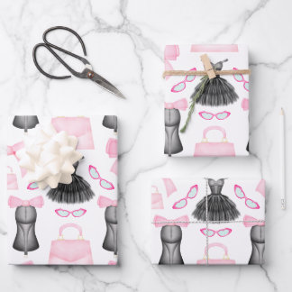 Chic Stylish Girly High Heels Fashion Pattern Wrapping Paper Sheet