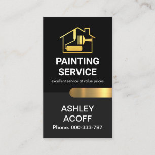 Chic Stylish Gold Tab Painter Business Card