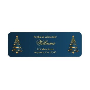 Chic Stylish Golden Christmas Tree Wedding