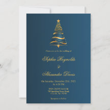 Chic Stylish Minimalistic Christmas tree wedding