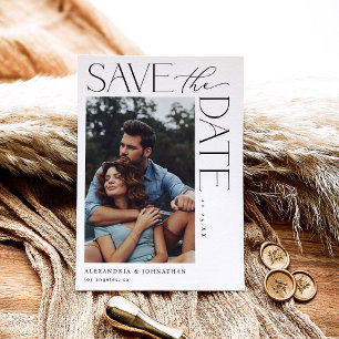 Chic Stylish Mod Photo Save the Date 2 Invitation