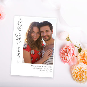 Chic Stylish Mod Photo Save the Date 5 Invitation