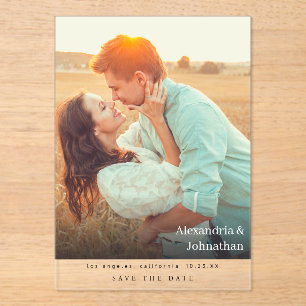 Chic Stylish Mod Photo Save the Date Acrylic Invitations