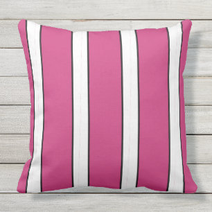 CHIC & STYLISH_MODERN HOT PINK & WHTIE STRIPES CUSHION