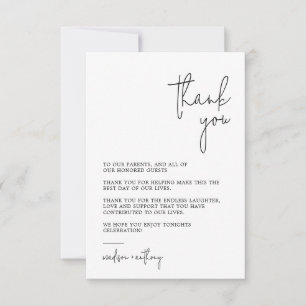 Chic Stylish Modern Photo Wedding  Thank You Card