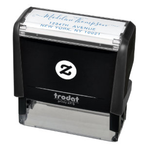 Chic Stylish Navy Blue Modern Script Typography Self-inking Stamp