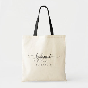 Chic Stylish Personalised Name Bridesmaid Tote Bag