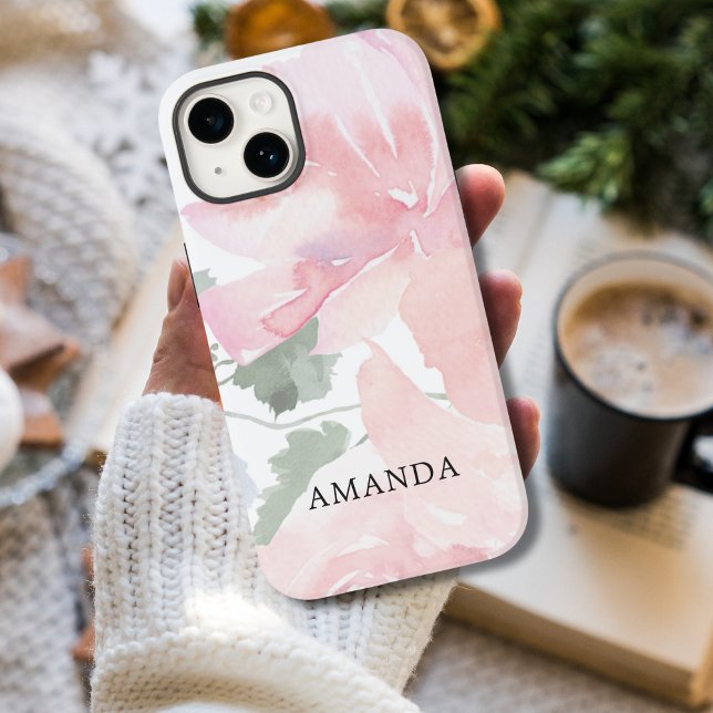 Chic Stylish Pink Floral Case-Mate iPhone Case (Creator Uploaded)