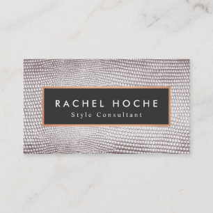 Chic Stylish Silver Snake Skin Style Consultant Business Card